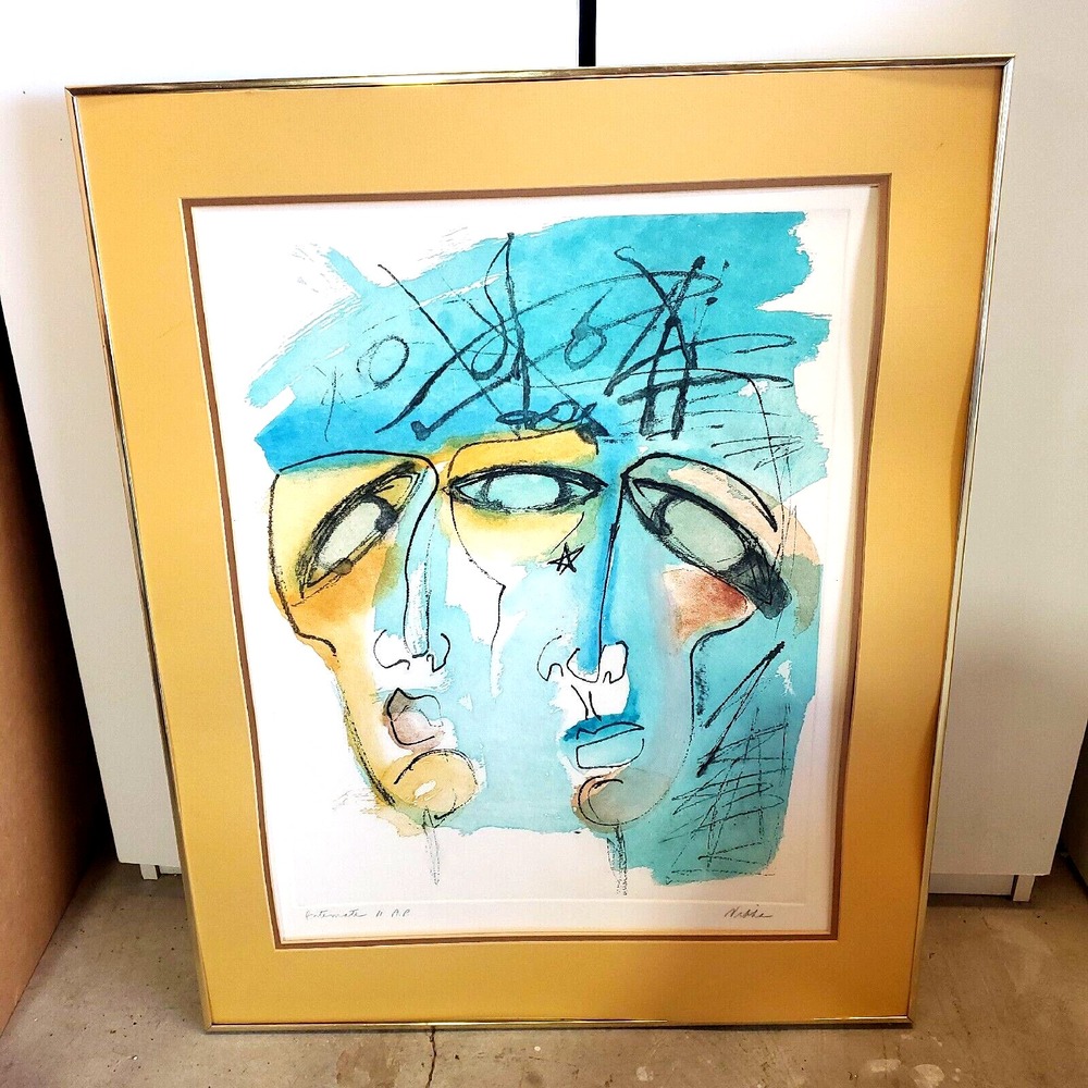 Abstract Art Vic Vibha Lithograph Watercolor  Signed Limited Ed Numbered 20X25‎